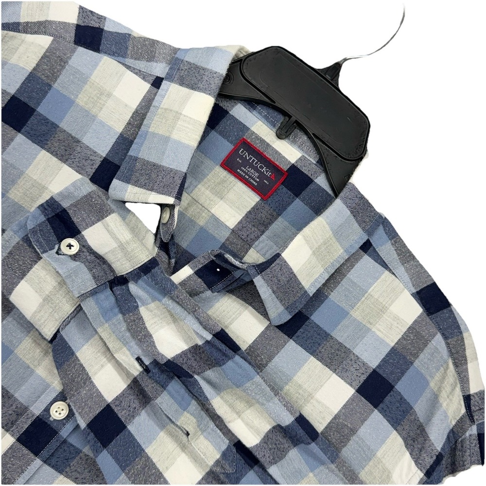UNTUCKit Flannel Shirt Plaid Button Up Long Sleeve Men's‎ Size Large